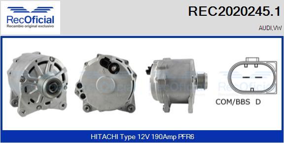 RECOFICIAL REC2020245.1 - Генератор vvparts.bg