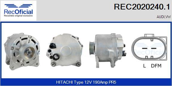 RECOFICIAL REC2020240.1 - Генератор vvparts.bg