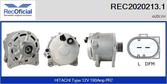 RECOFICIAL REC2020213.1 - Генератор vvparts.bg