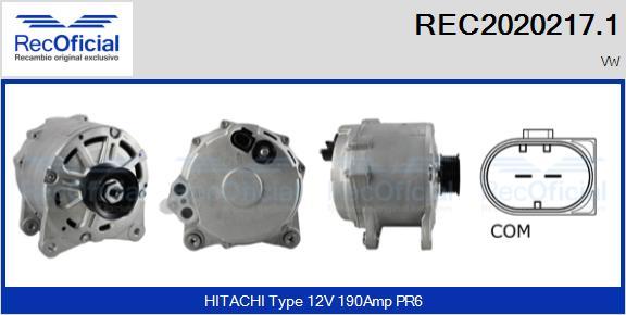 RECOFICIAL REC2020217.1 - Генератор vvparts.bg