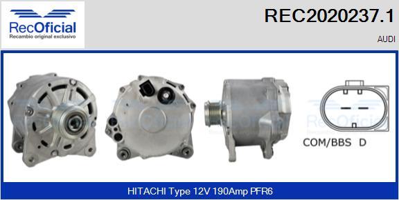 RECOFICIAL REC2020237.1 - Генератор vvparts.bg