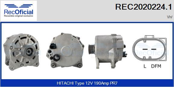 RECOFICIAL REC2020224.1 - Генератор vvparts.bg