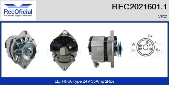 RECOFICIAL REC2021601.1 - Генератор vvparts.bg