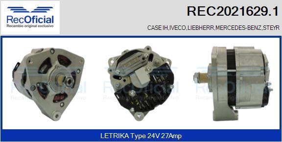 RECOFICIAL REC2021629.1 - Генератор vvparts.bg