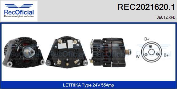 RECOFICIAL REC2021620.1 - Генератор vvparts.bg