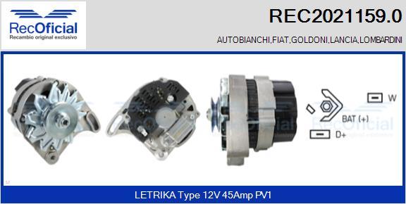 RECOFICIAL REC2021159.0 - Генератор vvparts.bg