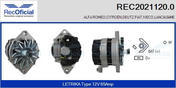 RECOFICIAL REC2021120.0 - Генератор vvparts.bg