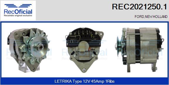 RECOFICIAL REC2021250.1 - Генератор vvparts.bg