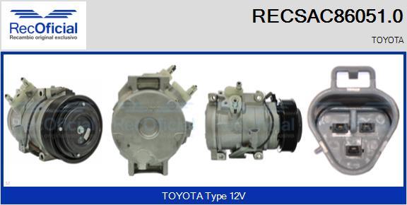 RECOFICIAL RECSAC86051.0 - Компресор, климатизация vvparts.bg