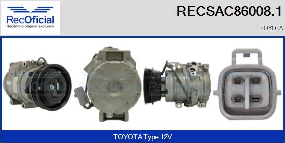 RECOFICIAL RECSAC86008.1 - Компресор, климатизация vvparts.bg