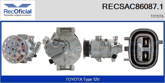 RECOFICIAL RECSAC86087.1 - Компресор, климатизация vvparts.bg