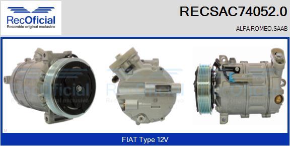 RECOFICIAL RECSAC74052.0 - Компресор, климатизация vvparts.bg