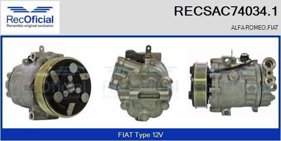 RECOFICIAL RECSAC74034.1 - Компресор, климатизация vvparts.bg