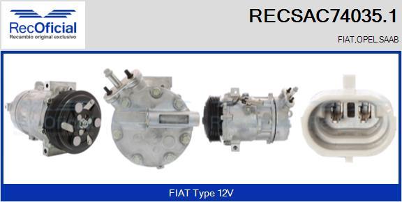 RECOFICIAL RECSAC74035.1 - Компресор, климатизация vvparts.bg