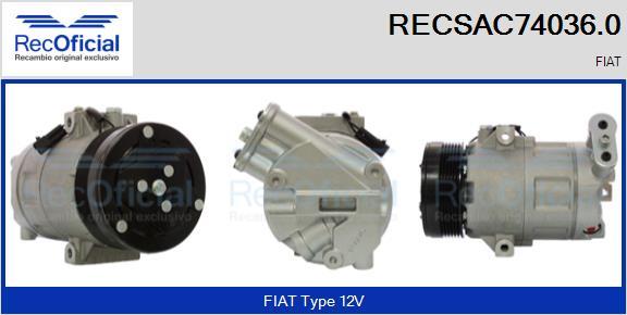 RECOFICIAL RECSAC74036.0 - Компресор, климатизация vvparts.bg