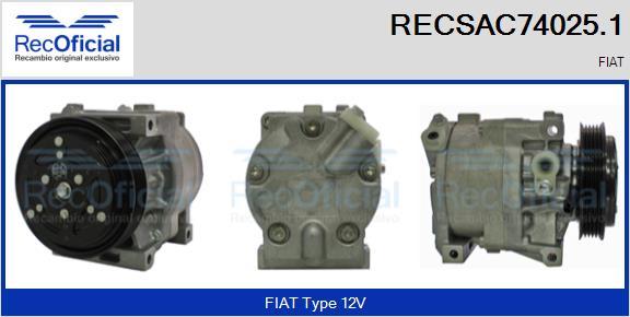 RECOFICIAL RECSAC74025.1 - Компресор, климатизация vvparts.bg