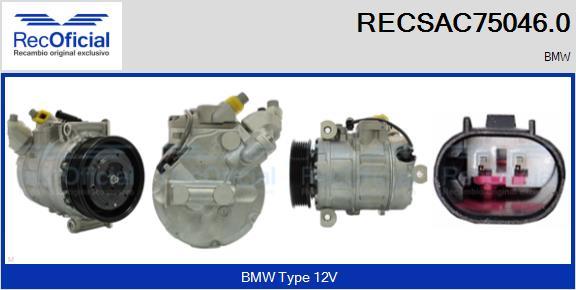 RECOFICIAL RECSAC75046.0 - Компресор, климатизация vvparts.bg