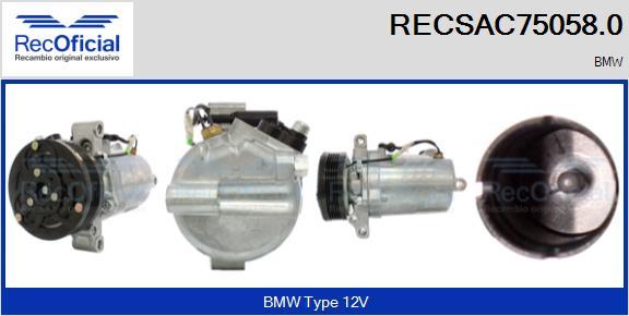 RECOFICIAL RECSAC75058.0 - Компресор, климатизация vvparts.bg