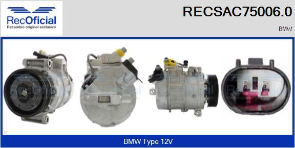 RECOFICIAL RECSAC75006.0 - Компресор, климатизация vvparts.bg