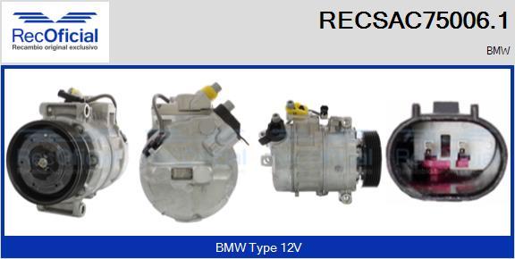 RECOFICIAL RECSAC75006.1 - Компресор, климатизация vvparts.bg