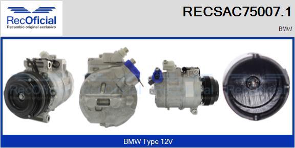 RECOFICIAL RECSAC75007.1 - Компресор, климатизация vvparts.bg