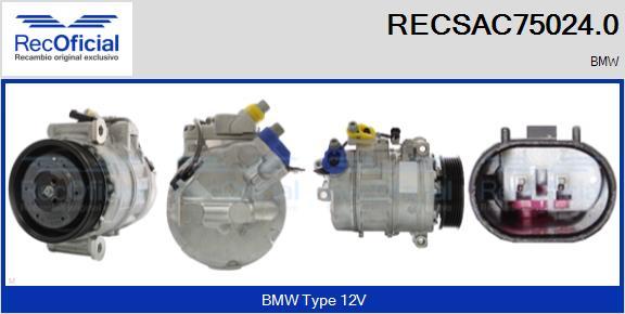 RECOFICIAL RECSAC75024.0 - Компресор, климатизация vvparts.bg