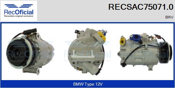 RECOFICIAL RECSAC75071.0 - Компресор, климатизация vvparts.bg