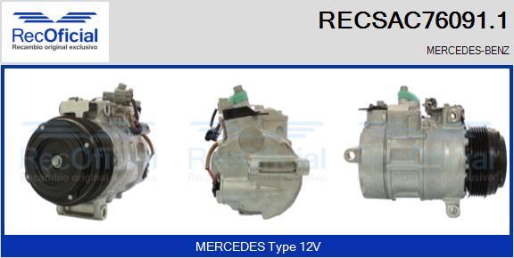 RECOFICIAL RECSAC76091.1 - Компресор, климатизация vvparts.bg