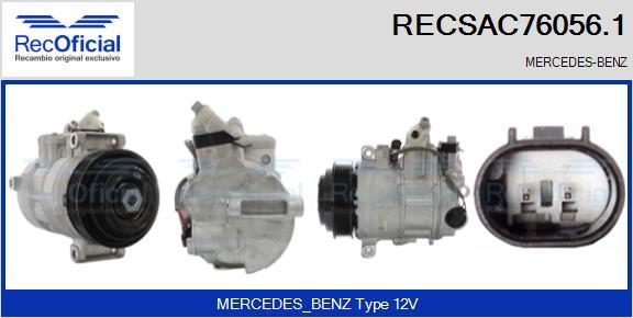 RECOFICIAL RECSAC76056.1 - Компресор, климатизация vvparts.bg