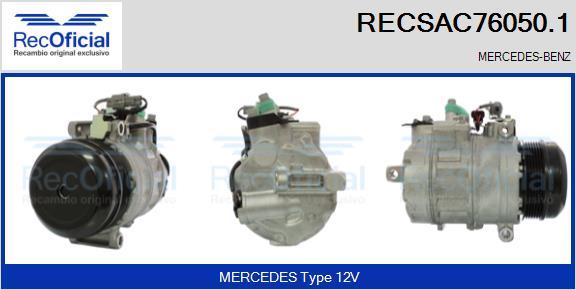 RECOFICIAL RECSAC76050.1 - Компресор, климатизация vvparts.bg