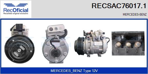 RECOFICIAL RECSAC76017.1 - Компресор, климатизация vvparts.bg