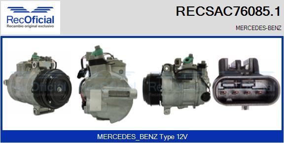 RECOFICIAL RECSAC76085.1 - Компресор, климатизация vvparts.bg