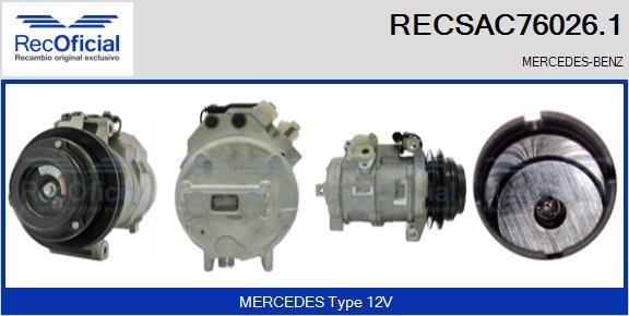 RECOFICIAL RECSAC76026.1 - Компресор, климатизация vvparts.bg