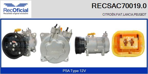 RECOFICIAL RECSAC70019.0 - Компресор, климатизация vvparts.bg