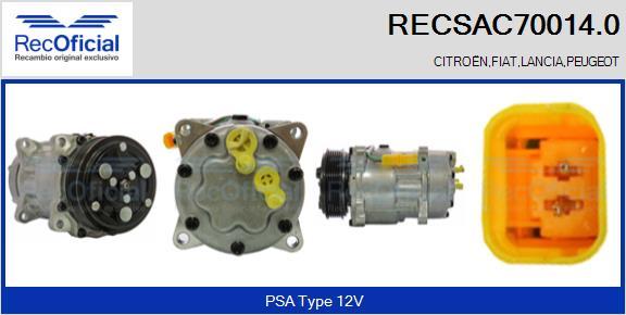 RECOFICIAL RECSAC70014.0 - Компресор, климатизация vvparts.bg