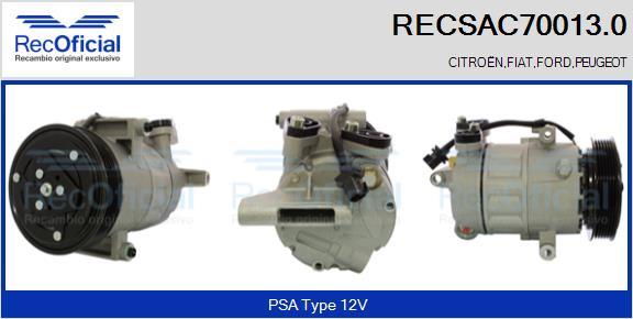 RECOFICIAL RECSAC70013.0 - Компресор, климатизация vvparts.bg