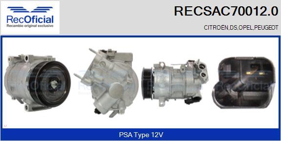 RECOFICIAL RECSAC70012.0 - Компресор, климатизация vvparts.bg