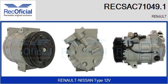 RECOFICIAL RECSAC71049.1 - Компресор, климатизация vvparts.bg