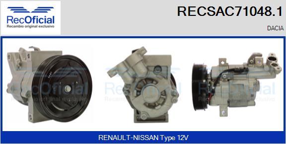 RECOFICIAL RECSAC71048.1 - Компресор, климатизация vvparts.bg