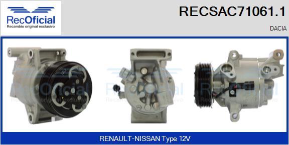 RECOFICIAL RECSAC71061.1 - Компресор, климатизация vvparts.bg