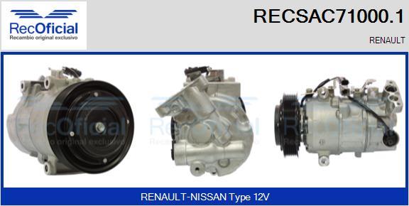 RECOFICIAL RECSAC71000.1 - Компресор, климатизация vvparts.bg