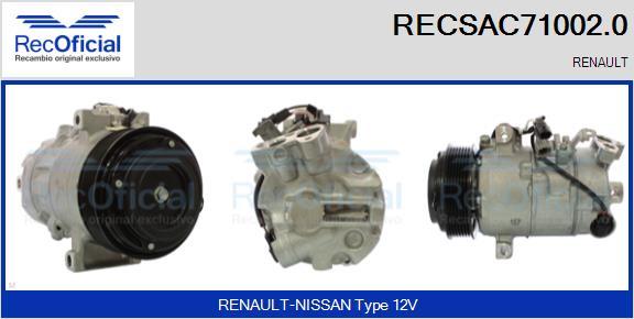 RECOFICIAL RECSAC71002.0 - Компресор, климатизация vvparts.bg