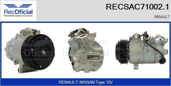 RECOFICIAL RECSAC71002.1 - Компресор, климатизация vvparts.bg