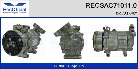 RECOFICIAL RECSAC71011.0 - Компресор, климатизация vvparts.bg