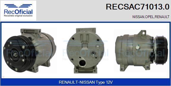 RECOFICIAL RECSAC71013.0 - Компресор, климатизация vvparts.bg