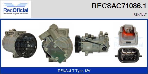 RECOFICIAL RECSAC71086.1 - Компресор, климатизация vvparts.bg