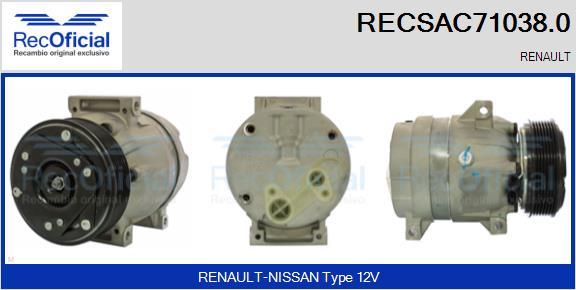 RECOFICIAL RECSAC71038.0 - Компресор, климатизация vvparts.bg