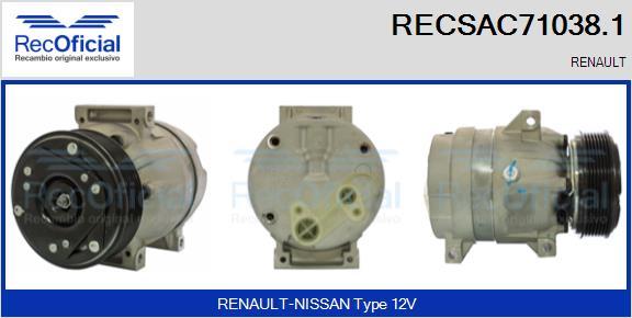 RECOFICIAL RECSAC71038.1 - Компресор, климатизация vvparts.bg