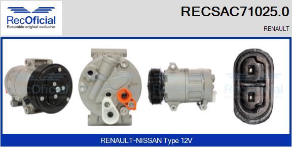 RECOFICIAL RECSAC71025.0 - Компресор, климатизация vvparts.bg