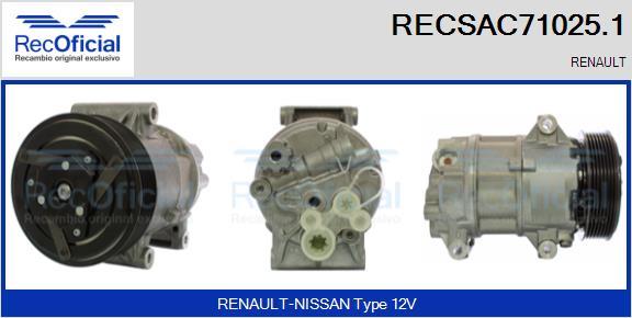 RECOFICIAL RECSAC71025.1 - Компресор, климатизация vvparts.bg